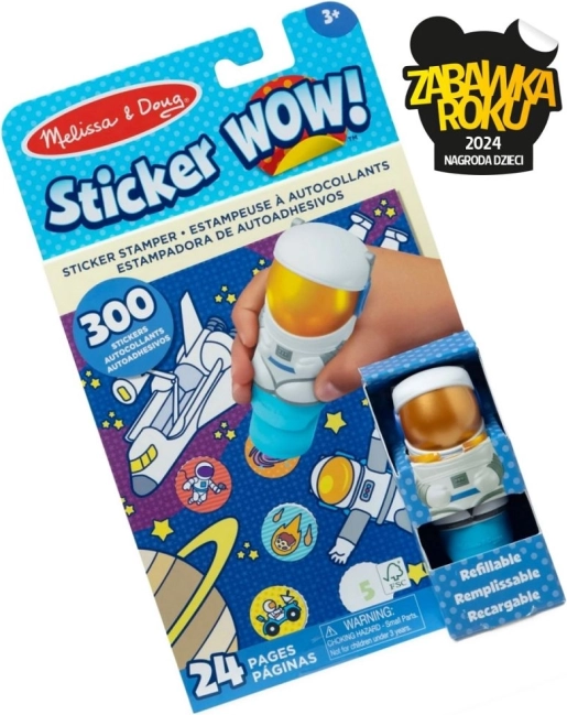 Sticker Wow kreativt sæt med stempel og klistermærker – astronaut