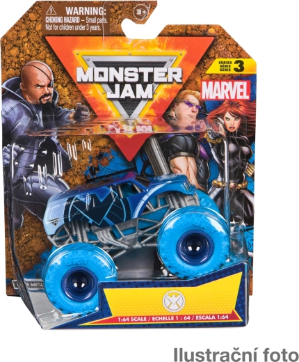 Monster Jam metalmodel af monstertruck Marvel 1:64 – assorteret
