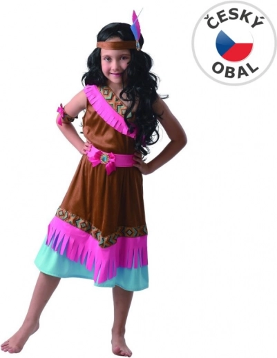 Karnevalkostume Indianerpige til piger 130 - 140 cm