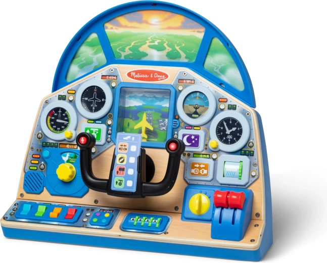 Realistisk cockpit fyldt med betjeningselementer