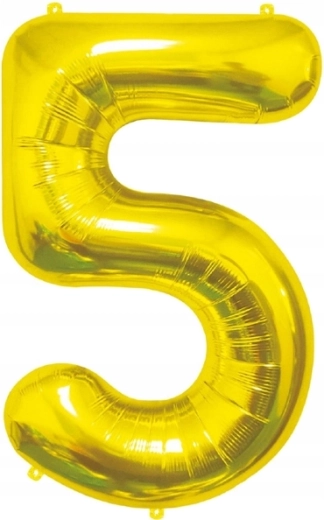 Folieballon tal 5 guld 85 cm
