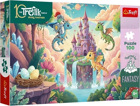 Trefl Puzzle 100 brikker – Ridderen Treflík i en fantasyverden