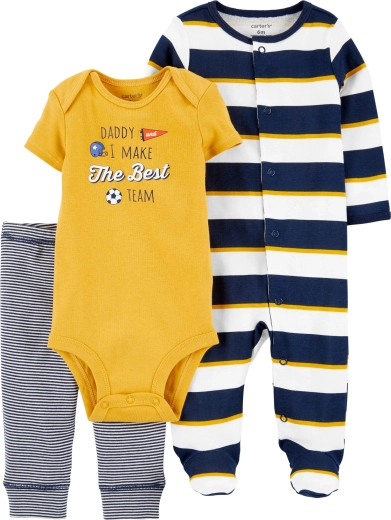 Carter’s 3-delt sæt til baby Daddy – heldragt, kortærmet body og sweatpants