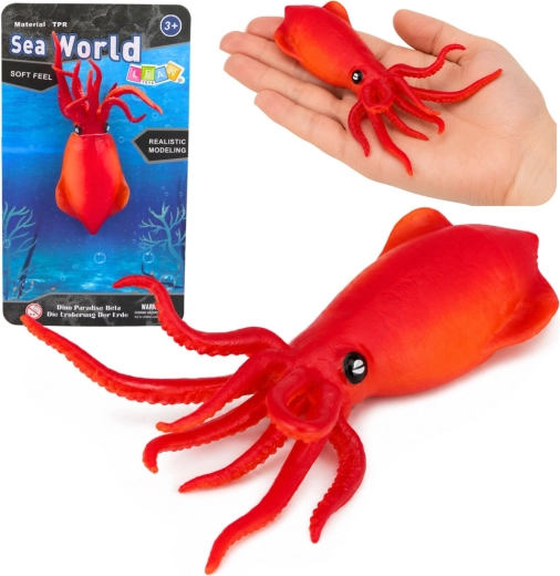 Gummifigur af realistisk blæksprutte 18 cm