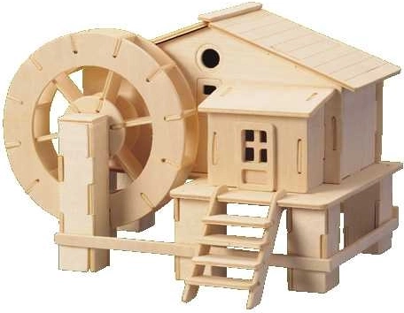 Træ 3D puslespil Vandmølle
