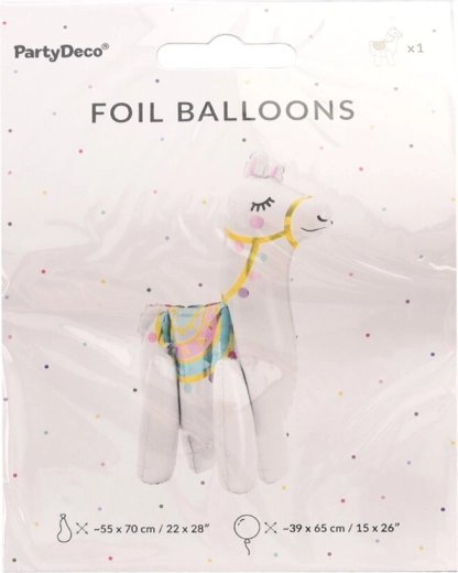 Folieballon hvid lama 39 × 61 cm