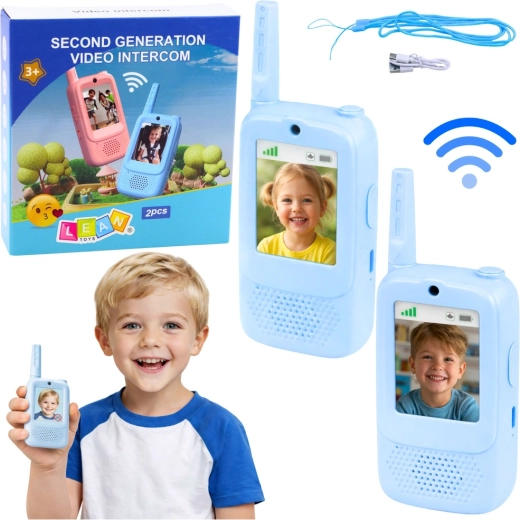 Walkie-talkies til børn med videoopkald og kamera – blå