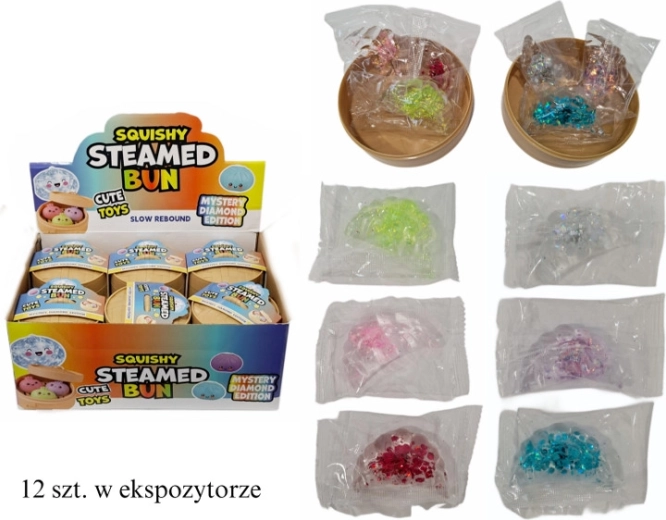 Antistress-squishy knedlik med glimmer
