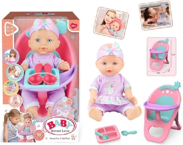 Baby Sweet Love babydokke med stol