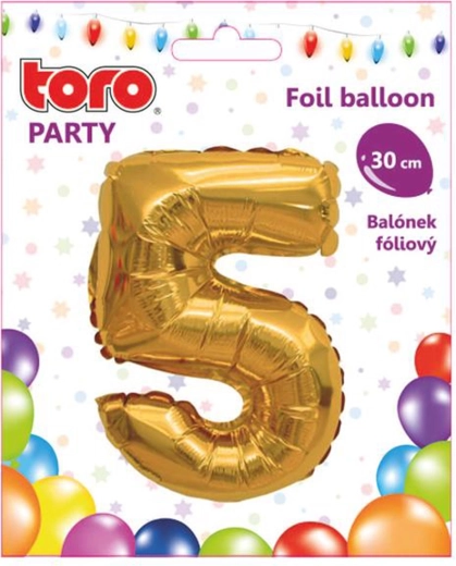 Folieballon tal 5 30 cm guld TORO