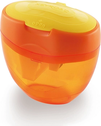 Keyroad Tri Plus blyantspidser med beholder, orange
