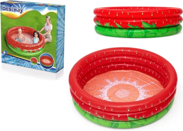 Oppustelig børnepool jordbær 160 × 38 cm BESTWAY