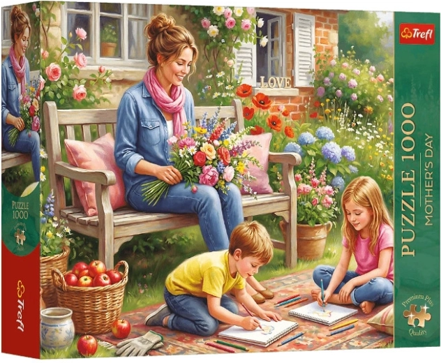 Puzzle Premium Plus familie i haven 1000 brikker