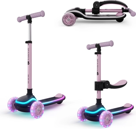 Kinderkraft Raket Up rosa løbehjul og løbecykel 2i1