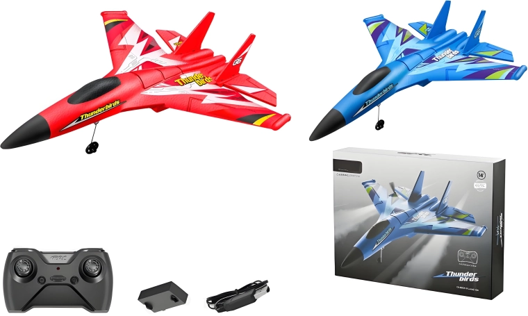 RC-jagerfly G6 med LED-belysning til børn