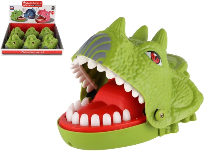 Refleksspil: dinosaur bider fingre