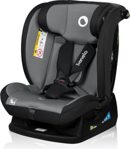 Lionelo Izzy i-Size autostol til børn 40–150 cm Black Grey