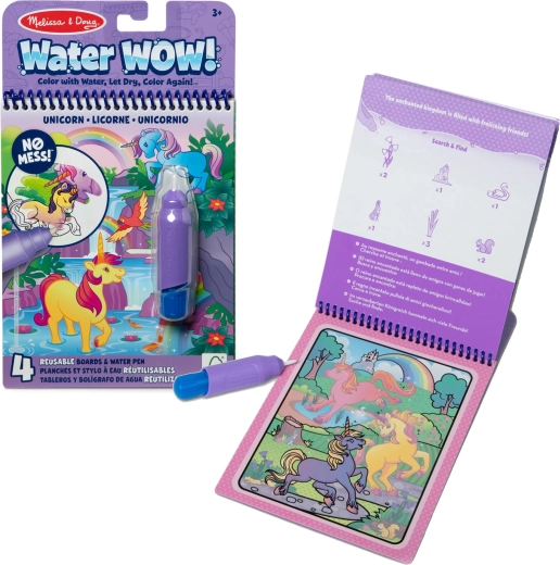 Melissa & Doug Water Wow vandmalebog med enhjørninger med vandpen