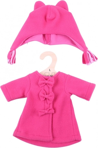 Rosa jakke med hue til dukke 38 cm BIGJIGS TOYS