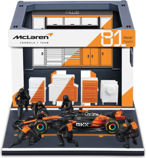 Bburago Formula Racing F1 pit pass sæt McLaren MCL39 2025 Oscar Piastri 1:43