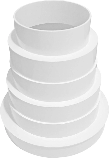 Plastreduktionsstykke til ventilation RP 80–150 mm med ekstra størrelse 110