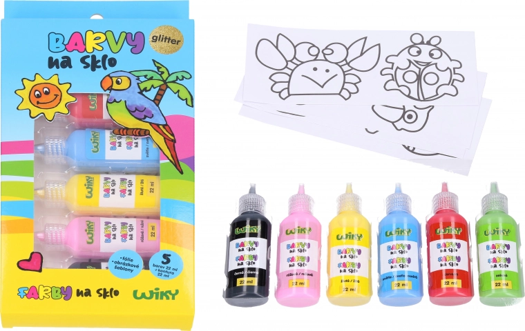 Glasmaling med glitter 5+1