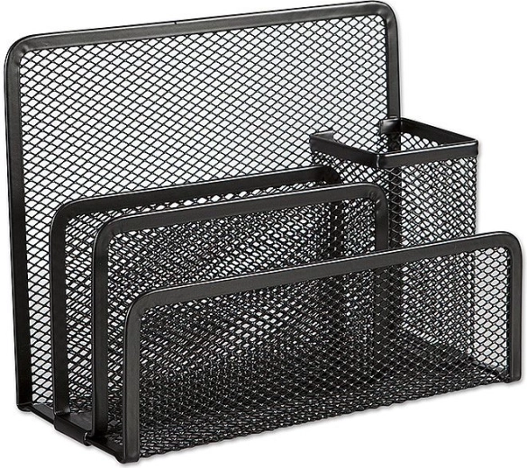Metalorganizer til breve og skriveredskaber, sort
