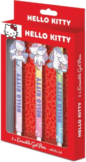 Hello Kitty-sæt med viskelæder-gelpenne (3 stk.)