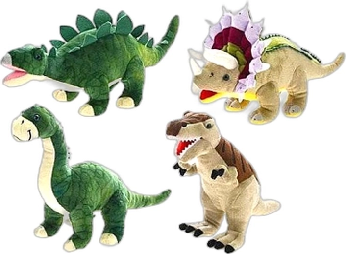 Dinoworld plysjdinosaur 37 cm (4 varianter) - 1 stk.