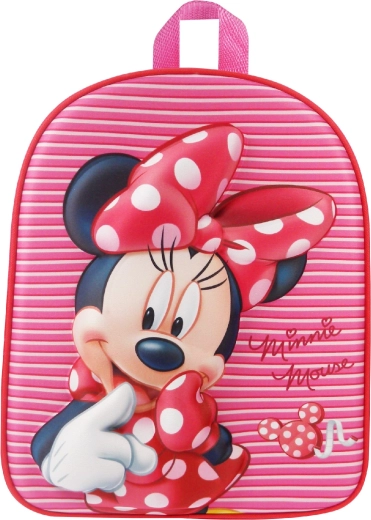 Børne 3D-rygsæk Minnie Mouse rosa stribet 31 cm