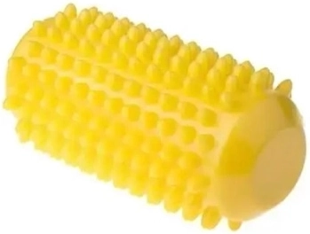 Fizjo rehabiliterende massage-rulle med pigge 12,8 cm gul