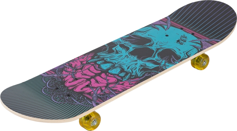 Sparkys skateboard med kranie 31" turkis med kranie