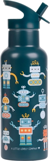 A Little Lovely Company drikkeflaske i rustfrit stål 500 ml – robotter