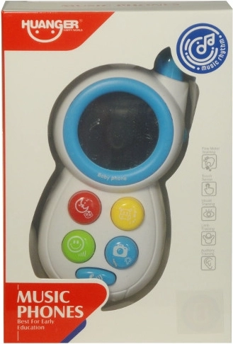 Farverig børnetelefon med melodier og spejl