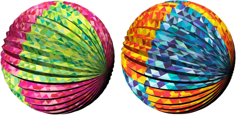 Papirlanterne MY PARTY 25 cm – farverig foldet dekoration