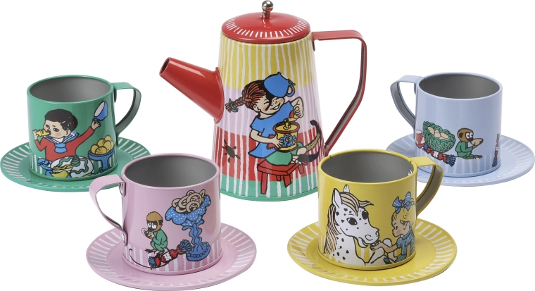 Pippis te-sæt til børn (Pippi Langstrømpe)