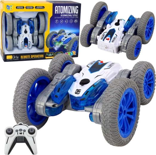 stunt RC-bil med tågeeffekt, LED og 360° drift, blå