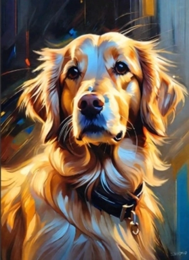 Diamantmaling – portræt af labrador retriever 30 × 40 cm