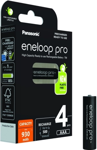 Eneloop PRO genopladelige AAA 930 mAh 4 stk.