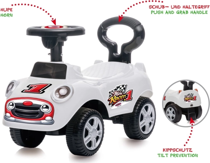 JAMARA Mini Racer 2-i-1 gåbil og gåvogn, hvid