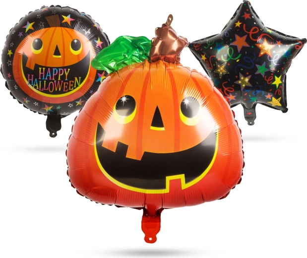 Sæt med halloweenfolieballoner i græskarform – 5 stk.