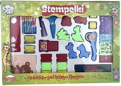 Kreativt stempelsæt i kuffert til børn