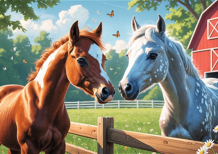 TREFL puslespil Heste på lysning 200 brikker