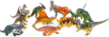 Gummi dinosaurer med lyd, mellemstørrelse 22 cm – sæt med 24 stk.