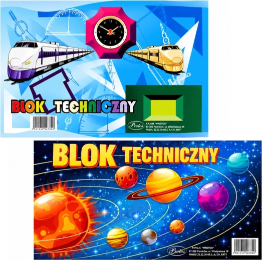 Teknisk blok A3 hvid, 10 ark, 160 g/m² Protos