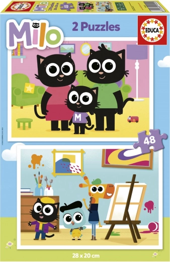 Puslespil Milo 2x48 brikker fra EDUCA