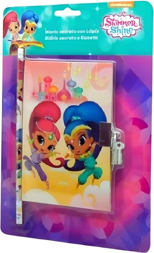 Sæt med dagbog med lås og blyant Shimmer and Shine - 1 stk.