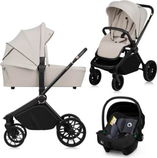 Lionelo kombineret barnevogn Mika Plus 3-i-1 Beige