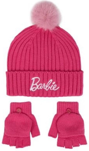 BARBIE vintersæt – hue og handsker til børn 5–8 år