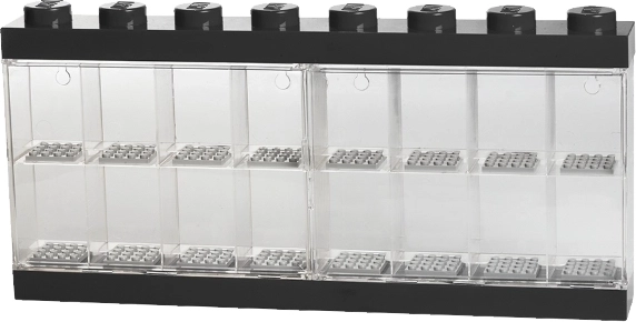 Samlevitrine til 16 LEGO-minifigurer – sort